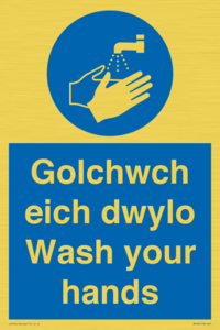 golchwch eich dwylo / wash your hands - safety sign